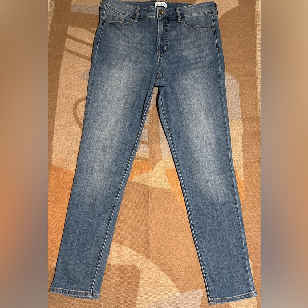 5 pocket Jessica Simpson stretch skinny blue jeans, 10